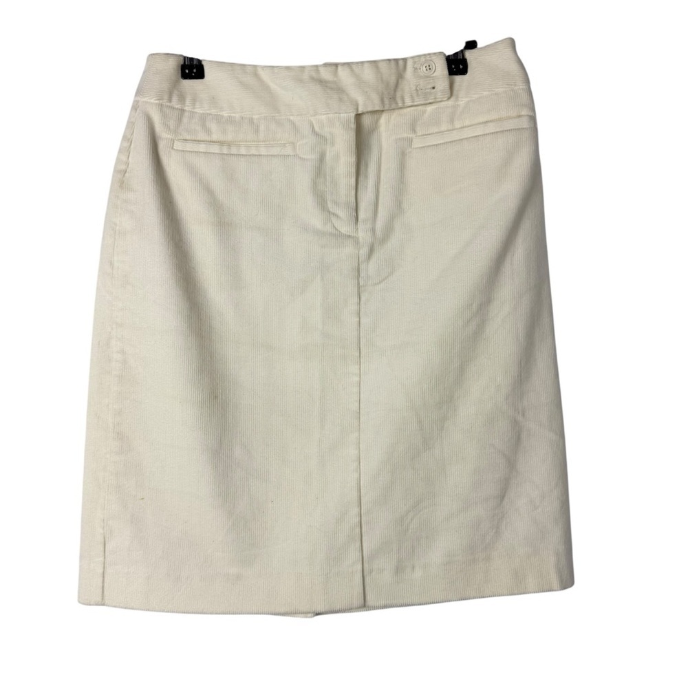 New York & Company Off White Y2K Corduroy Knee Length Skirt 4